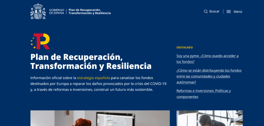 Nueva web del Gobierno dirigida a la ciudadanía, autónomos/as, pymes, empresas y organizaciones interesadas en acceder a los fondos del #PlanDeRecuperación. - 5